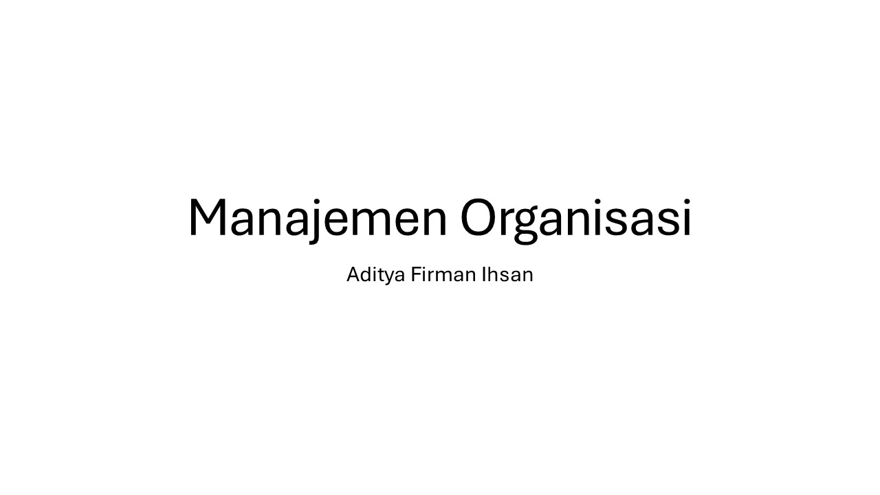 Manajemen Organisasi