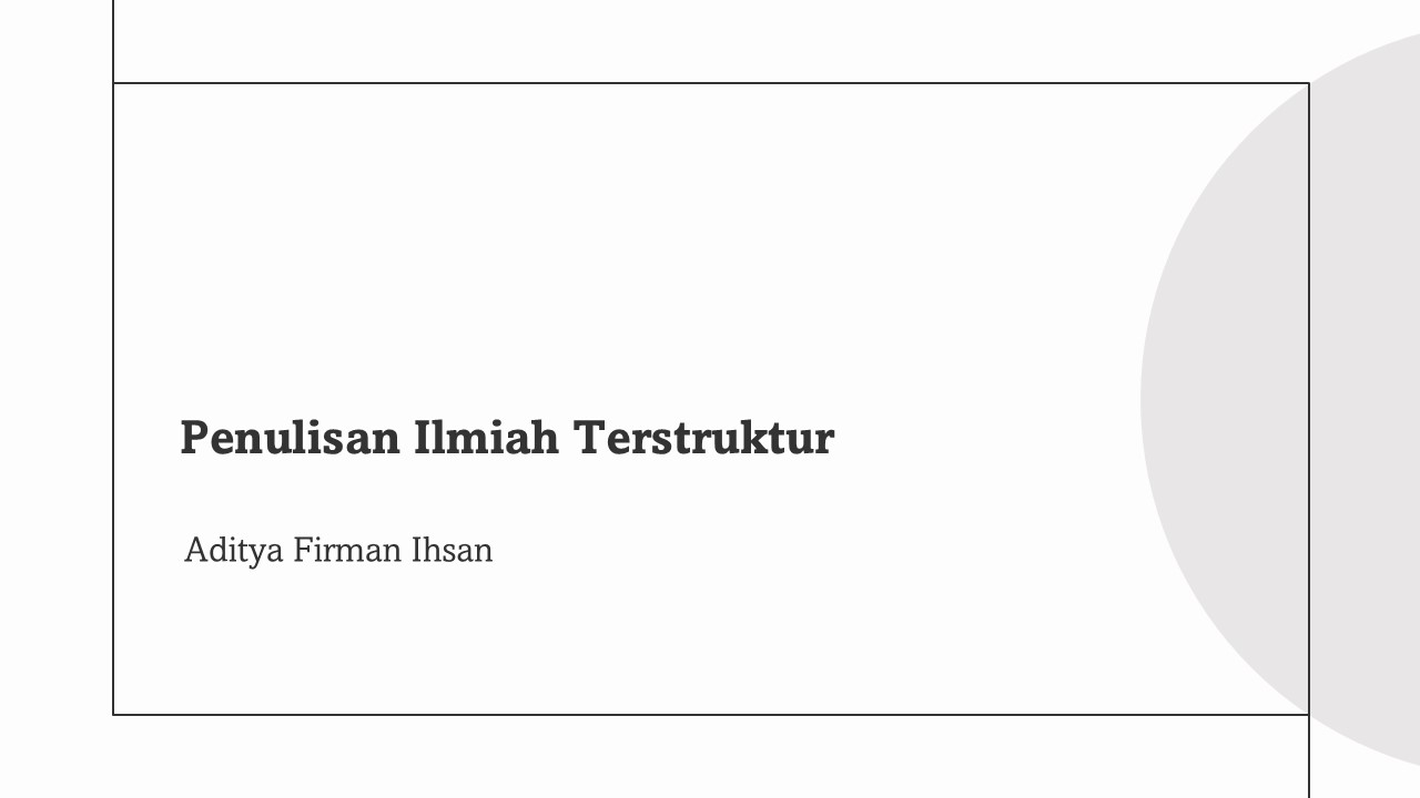 Penulisan Ilmiah Terstruktur